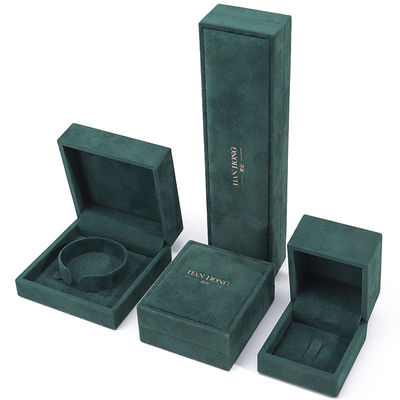 주문 어두운 녹색 부드러운 벨벳 보석 선물 상자 반지 Pendant을위한 고급 보석 포장 online manufacture