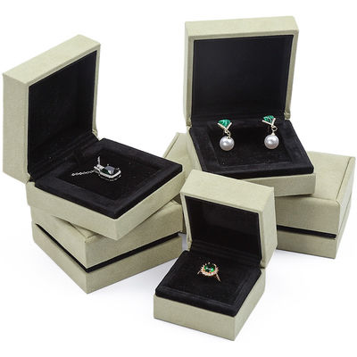 주문 OEM 회색 노란색 부드러운 벨벳 보석 상자 세트 귀 스터드 반지 Pendant 패키지 online manufacture