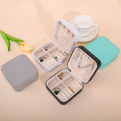 주문 플로팅 효과 PU 가죽 보석 상자, 지퍼 여행 보석 케이스 멀티 기능 online manufacture