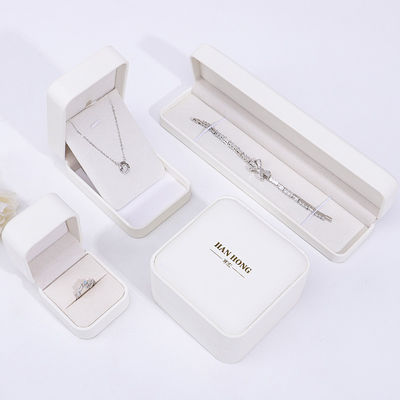 일반 흰색 PU 가죽 보석 상자, 반지 계란 팔찌를 위한 가죽 보석 케이스