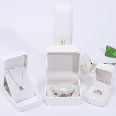일반 흰색 PU 가죽 보석 상자, 반지 계란 팔찌를 위한 가죽 보석 케이스