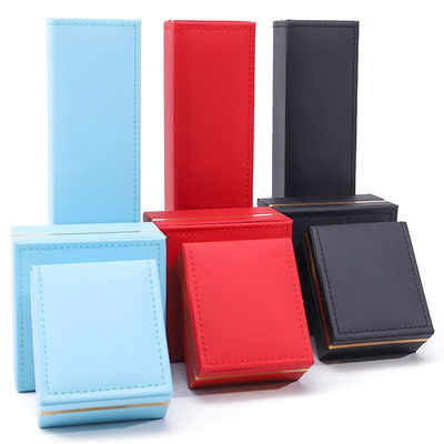 주문형 PU 가죽 LED 보석 상자 금 트림 보석 홀더 케이스 귀걸이 반지