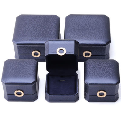 11*11*6cm 가죽 보석 상자 한홍 사각형 목걸이 반지 상자 금속 블루 고급