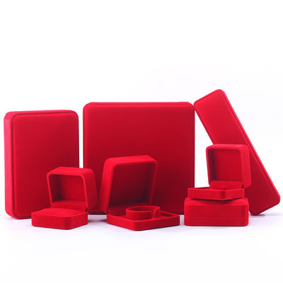 주문 사용자 지정 로고 레드 벨벳 보석 상자 online manufacture