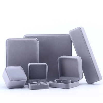 주문 맞춤형 크기 목걸이 스터드 귀걸이 팔찌 포장용 회색 벨벳 보석 상자 online manufacture