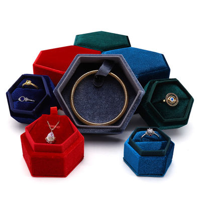 주문 맞춤형 보석 포장 및 결혼 반지용 벨벳 여행 반지 상자 online manufacture