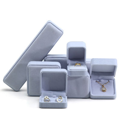 주문 하얀 벨벳 주문 보석 포장 상자 목걸이 스터드 귀걸이 팔찌와 반지 online manufacture