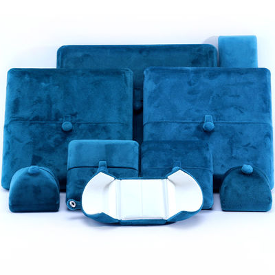 주문 수작업 블루 벨벳 보석 상자 팔찌 귀걸이 목걸이 반지 10*10*3cm 크기 online manufacture