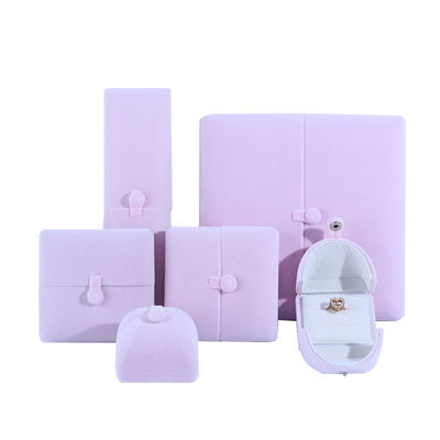 주문 벨벳 한홍 맞춤 로고 보석 포장 상자 팔찌 귀걸이 럭셔리 분홍색 online manufacture