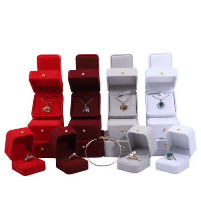 주문 9*9*3.5cm 보석 포장 상자 벨벳 목걸이 팔찌 귀걸이 반지 online manufacture