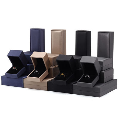 주문 두꺼운 스폰지 직사각형 스타일 고급 포장 벨벳 보석 상자 목걸이 및 반지 online manufacture