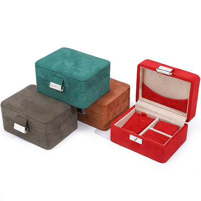 주문 여행 목걸이 및 반지 보관용 손으로 만든 사용자 지정 로고 벨벳 보석 상자 online manufacture