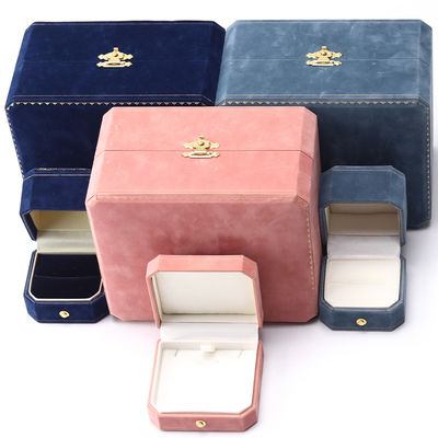 주문 맞춤 고급 패턴 목걸이 및 팔찌 세트를위한 직사각형 벨벳 보석 상자 online manufacture