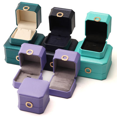 주문 금속 럭셔리 가죽 보석 상자와 함께 사각형 목걸이 반지 상자 Hanhong PU 가죽 포장 online manufacture
