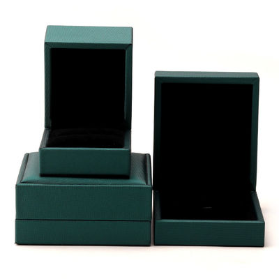 주문 맞춤형 럭셔리 벨벳 보석 포장 상자 녹색 PU 가죽 목걸이와 반지 한홍 online manufacture