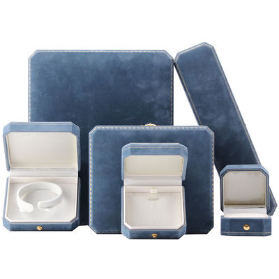 주문 주문형 고급 목걸이 및 팔찌 포장용 밝은 파란색 벨벳 보석 상자 online manufacture