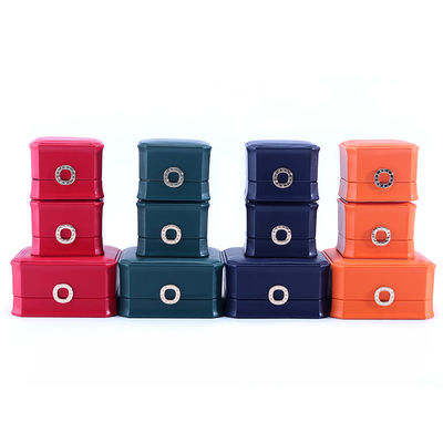 11*11*5.5cm 맞춤형 컬러 링 디자인 목걸이 팔찌용 PU 가죽 보석 상자