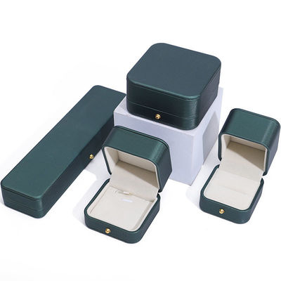 주문 가장 새로운 스타일 녹색 PU 가죽 보석 결혼 목걸이 귀걸이 반지 포장 상자 online manufacture