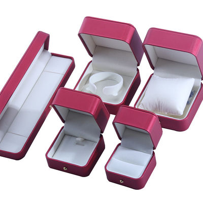 주문 Hanhong Custom Red PU 가죽 보석 포장 상자 결혼 목걸이 귀걸이 반지 online manufacture