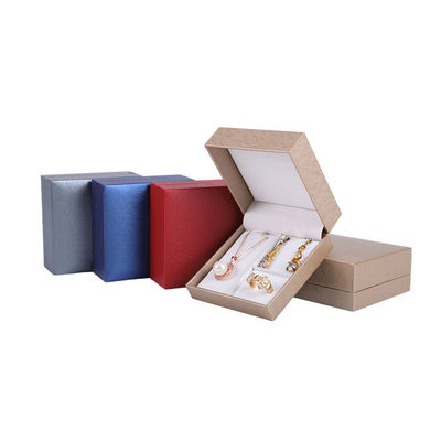 한홍 반지 목걸이에 맞춘 고급 브러쉬 패턴 정사각형 종이 보석 상자