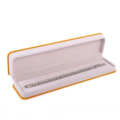 커스텀 애프리코트 컬러 벨벳 보석 포장 상자 두 배층 및 6 * 5.5 * 5cm 크기