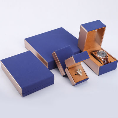 19x19x4cm 블루 벨벳 PU 가죽 보석 선물 상자