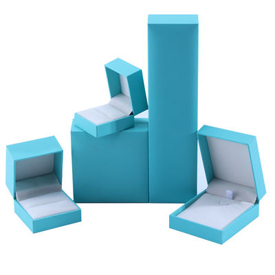 수제 친환경 골판지 플립 스카이 블루 보석 상자 맞춤형 보석 상자