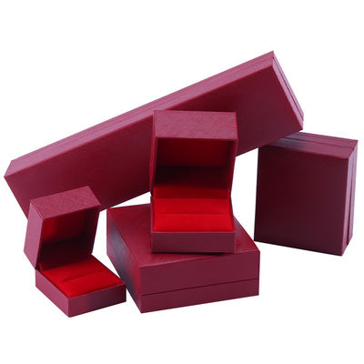 핸드메이드 에코 카드보드 플립 빨간색 보석 상자 사용자 정의 할 수 있는 보석 상자