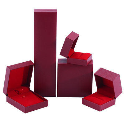 핸드메이드 에코 카드보드 플립 빨간색 보석 상자 사용자 정의 할 수 있는 보석 상자