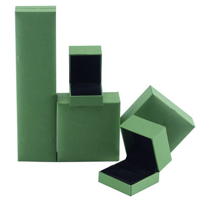 핸드메이드 에코 카드보드 플립 녹색 보석 상자 사용자 정의 할 수 있는 보석 상자
