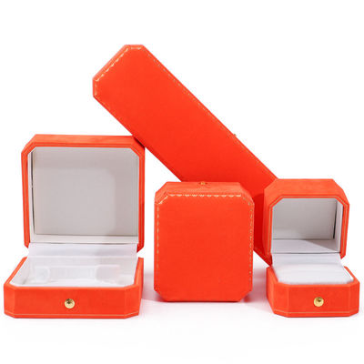 주문 최신 오렌지 벨벳 보석 상자 사용자 지정 로고 Pendant 귀걸이 팔찌 목걸이 반지 online manufacture