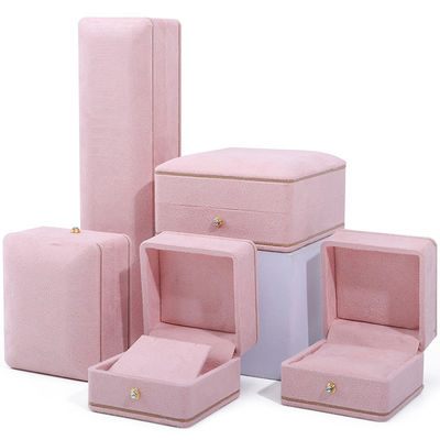 주문 팔찌 목걸이 및 반지의 사용자 지정 로고 포장용 직사각형 분홍색 보석 상자 online manufacture