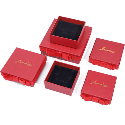 주문 맞춤 로고 빨간 종이 보석 상자 목걸이 귀걸이 반지 손으로 만든 직사각형 online manufacture