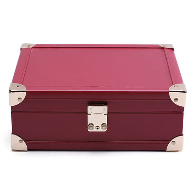 주문 럭셔리 코너 보호 PU 가죽 보석 보관 조직 케이스 거울 online manufacture