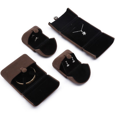 주문 크램셸 모양의 벨벳 보석 조직 상자 고급 보관 포장 버튼 닫기 online manufacture