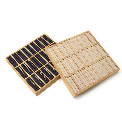주문 3x9 콤팩트 고형 목재 보석 반지 저장 디스플레이 트레이 고급 쇼를위한 판 online manufacture