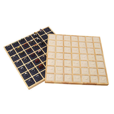 주문 풍부한 용량 7x7 목재 보석 디스플레이 트레이 반지의 전시용품 online manufacture