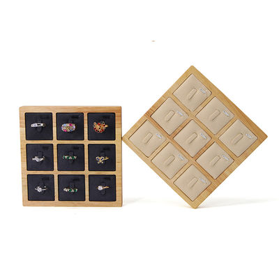 주문 3x3 다세포 고형 목재 보석 프레젠테이션 트레이 귀 반지 스터드 전시 online manufacture