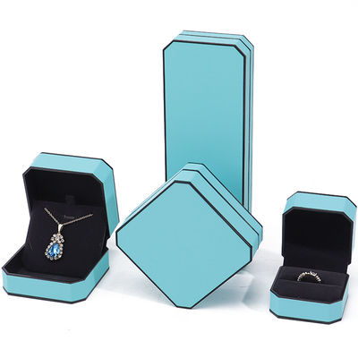 주문 시안 슬리크 팔각형 가짜 가죽 보석 상자 Black border ornament online manufacture