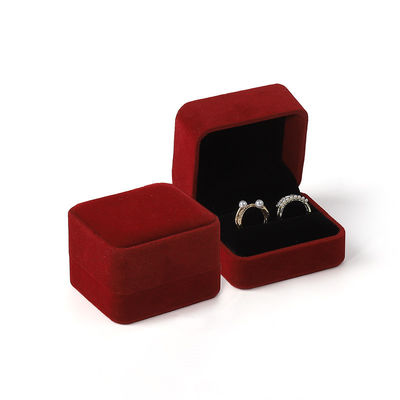 빨간색 빛 녹색 벨벳 보석 웨딩 링 포장 플립 보석 상자