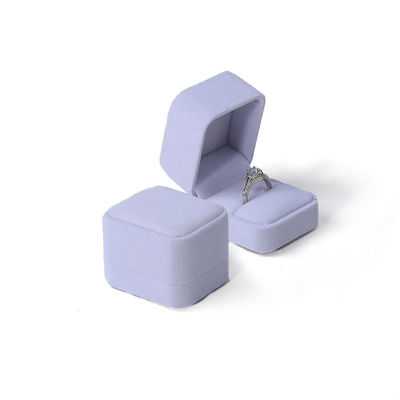 흰색 밝은 녹색 벨벳 보석 반지 포장 보석 상자