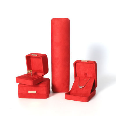 고급 럭셔리 레드 플란넬 벨벳 팔찌 목걸이 반지 귀걸이 보석함