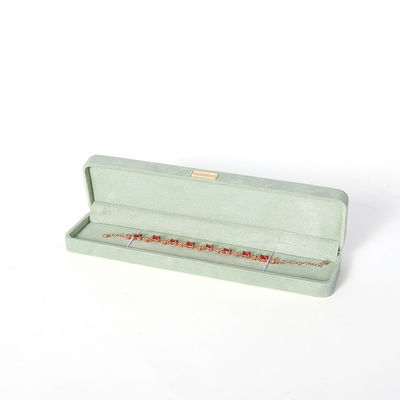 팔각형 밝은 녹색 벨벳 보석 상자