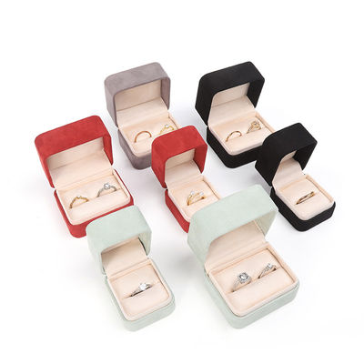 사각형 검은 벨벳 보석 반지 상자 맞춤형 보석 상자 포장