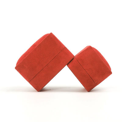 사각형 붉은 벨벳 보석 반지 상자 사용자 정의 보석 상자 포장