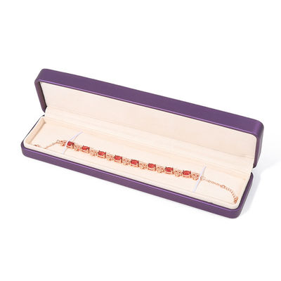 프리미엄 스퀘어 퍼플 PU 가죽 보석함 (보석 세트용)