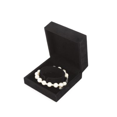 고품질 벨벳 사각형 검은 보석 박스 팔찌 목걸이 반지 포장