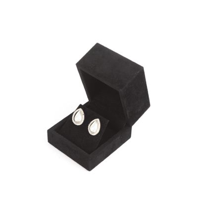 고품질 벨벳 사각형 검은 보석 박스 팔찌 목걸이 반지 포장