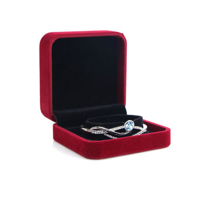 OEM ODM 고급 벨벳 보석함 럭셔리 맞춤형 로고 레드 벨벳 보석함