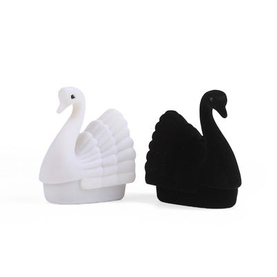 홀리데이 선물용 맞춤형 프리미엄 벨벳 백조 링 박스 쥬얼리 포장